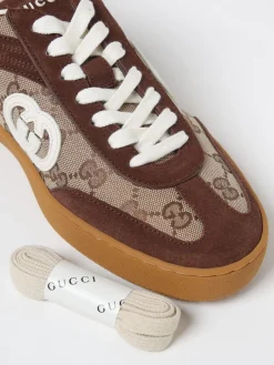 Sneakers G75 Gucci in camoscio e canvas jacquard