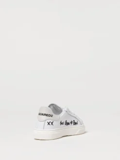 Sneakers in pelle con logo foglia d'acero Dsquared2