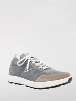 Sneakers Kiton in maglia crochet e camoscio