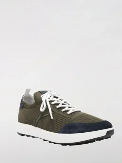 Sneakers Kiton in maglia crochet e camoscio