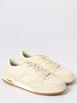 Sneakers Match Fendi in camoscio e misto cotone jacquard