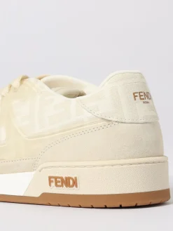 Sneakers Match Fendi in camoscio e misto cotone jacquard