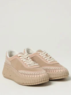 Sneakers Nama Chloé in camoscio con cuciture a vivo