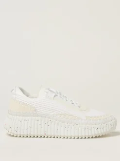 Sneakers Nama Chloé in mesh riciclato e camoscio