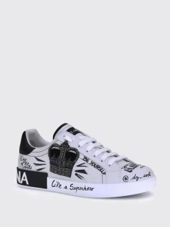 Sneakers Portofino Crown Dolce & Gabbana in pelle stampata con strass