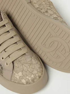 Sneakers Portofino Dolce & Gabbana in pelle e pizzo