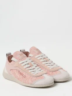 Sneakers Reby Pinko in camoscio e maglia traforata