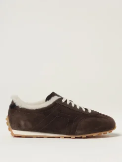 Sneakers Santoni in camoscio e shearling