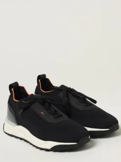 Sneakers Santoni in maglia stretch e pelle