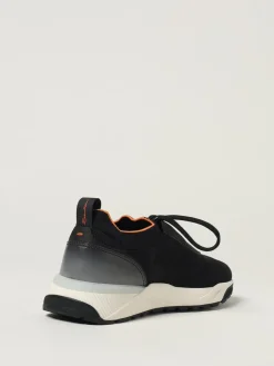 Sneakers Santoni in maglia stretch e pelle