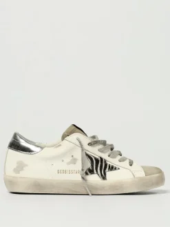 Sneakers Super-Star Golden Goose in pelle used e cavallino zebrato