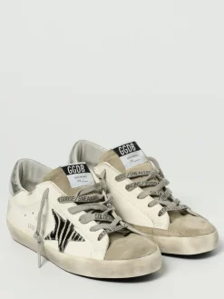 Sneakers Super-Star Golden Goose in pelle used e cavallino zebrato