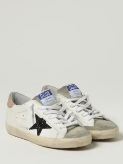 Sneakers Super-Star Golden Goose in pelle e glitter