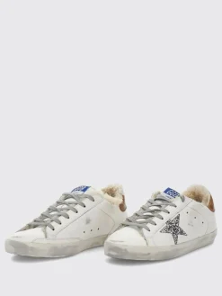 Sneakers Super-Star Golden Goose in pelle e glitter used