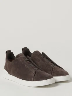 Sneakers Triple Stitch Zegna in camoscio