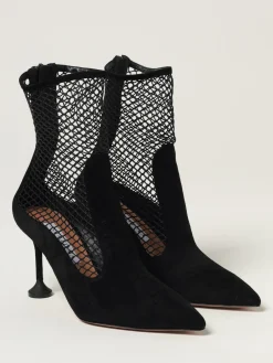 Stivaletto Aquazzura in camoscio e nylon a rete
