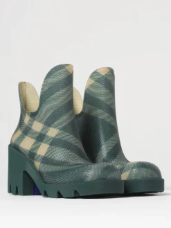 Stivaletto Burberry in gomma con stampa check