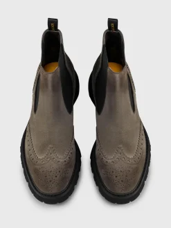 Stivaletto Doucal's in camoscio con motivo brogue