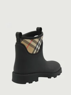 Stivaletto Marsh Stamp Burberry in gomma e canvas check