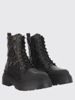 Stivaletto Pinko in pelle e nylon con logo trapuntato