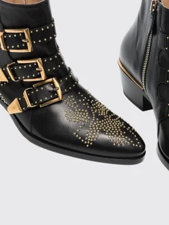 Stivaletto Susanna Chloè in pelle con borchie