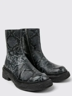 Stivaletto Vamonos Camper in pelle stampa pitone