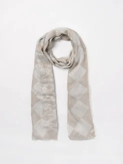 Stola Emporio Armani in misto cotone e lamè con rombi jacquard