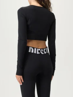 Top cropped Diesel in tessuto tecnico stretch