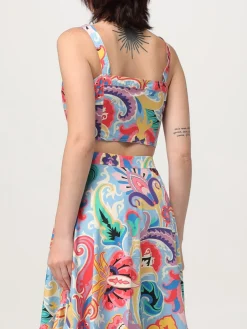 Top cropped Etro in cotone stampato