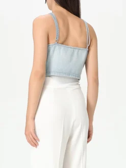 Top cropped Simona Corsellini in denim