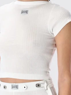 Top in cotone con logo Jean Paul Gaultier