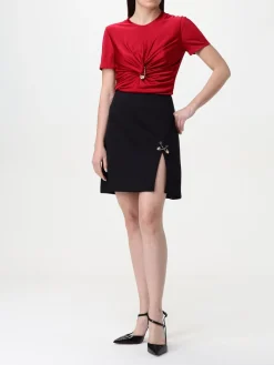 Top in viscosa con spilla da balia Versace