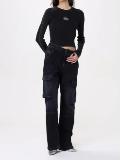 Top Oval D Diesel in cotone a coste