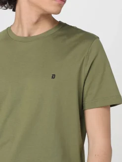 T-shirt basic in cotone con mini logo Dondup