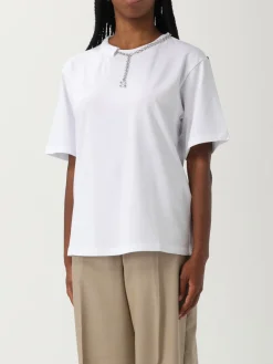 T-shirt basic in cotone Sportmax con catena