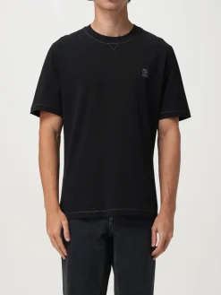 T-shirt Brunello Cucinelli in cotone con logo ricamato