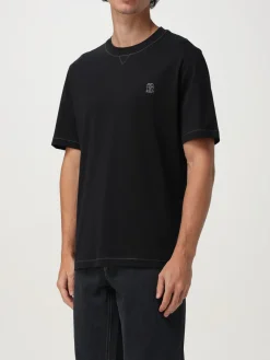 T-shirt Brunello Cucinelli in cotone con logo ricamato