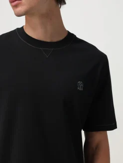 T-shirt Brunello Cucinelli in cotone con logo ricamato