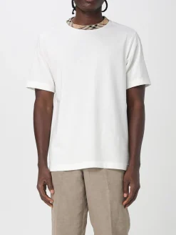 T-shirt Burberry in cotone con dettaglio Check