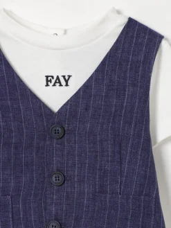 T-shirt con finto gilet Fay Junior in cotone