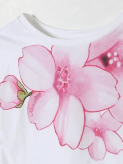 T-shirt con stampa floreale Monnalisa