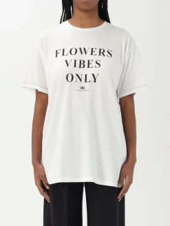 T-shirt con stampa slogan Elisabetta Franchi