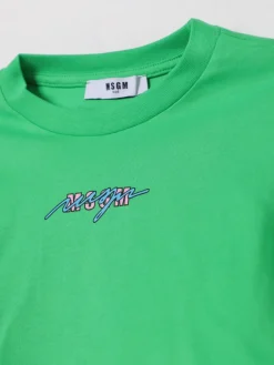 T-shirt crop stampata in cotone MSGM Kids