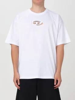 T-shirt Diesel in cotone con logo intagliato