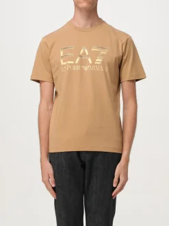 T-shirt EA7 in cotone con logo laminato
