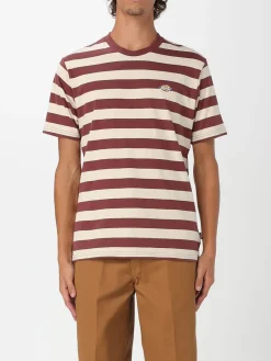 T-shirt in cotone a righe con logo Dickies