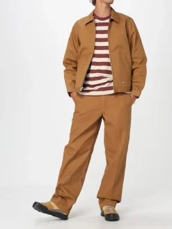 T-shirt in cotone a righe con logo Dickies