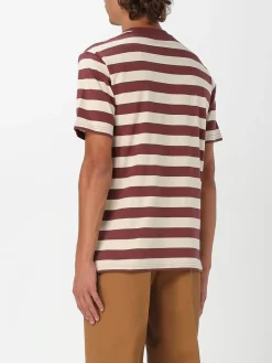 T-shirt in cotone a righe con logo Dickies