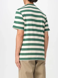 T-shirt in cotone a righe con logo Dickies