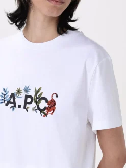T-shirt in cotone A.P.C. con logo e ricami